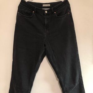 Dark grey high-rise mom jeans